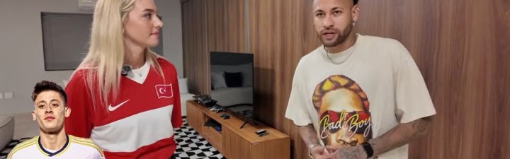 给面！内马尔接受土耳其美女球员采访：居莱尔是世界最佳中场